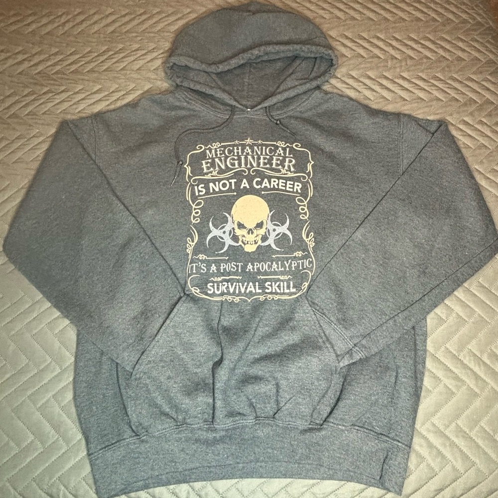 Gildan Heavy Blend Hooded Sweatshirt‎ Sz M Mechanical Engineering School College